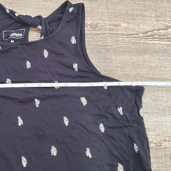 Sonoma Goods for Life Tank Top Swing Dress women's size Medium cactus graphic - Picture 7 of 8